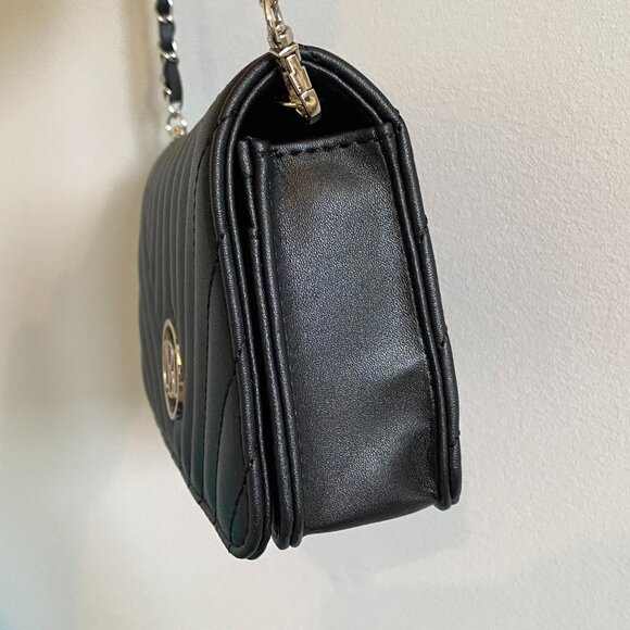 Badgley Mischka Black Vegan Leather Shoulder Bag Purse - Picture 7 of 12